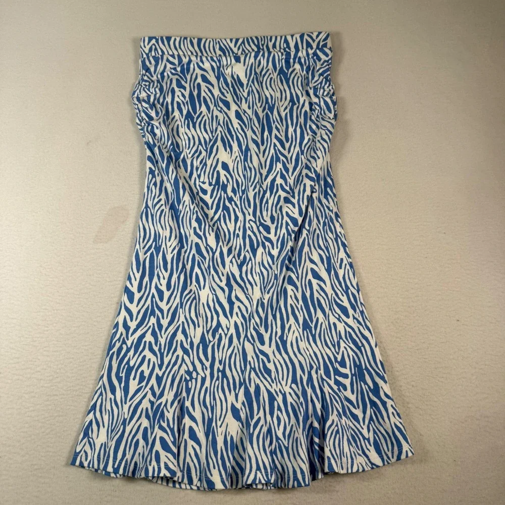 DVF Diane von Furstenberg‎ Target Skirt Top Set Women S Blue Zebra Knit Chic NEW